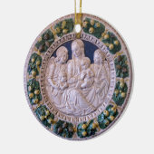 VIRGIN MET KINDEREN EN ZUITEN Rondblauw saffier Keramisch Ornament (Links)