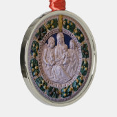 VIRGIN MET KINDEREN EN ZUITEN Rondblauw saffier Metalen Ornament (Rechts)