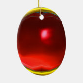 VIRGIN MET KINDERGOLD EN RODE RUBY KERAMISCH ORNAMENT (Achterkant)