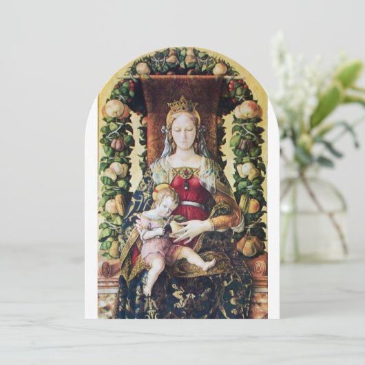 VIRGIN MET KINDERkerstfeest White Kaart (Staand voorkant)