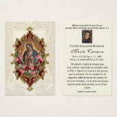 Virgin Mexico Guadalupe - Spaans Funeral Prayer Visitekaartje (Voorkant /achterkant)
