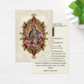 Virgin Mexico Guadalupe - Spaans Funeral Prayer Visitekaartje (Bureau)