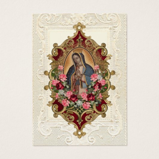 Virgin Mexico Guadalupe - Spaans Funeral Prayer Visitekaartje (Voorkant)