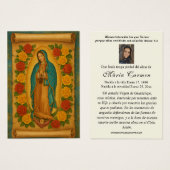 Virgin Mexico Guadalupe - Spaans Funeral Prayer Visitekaartje (Voorkant /achterkant)