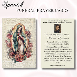 Virgin Mexico Guadalupe - Spaans Funeral Prayer Visitekaartje