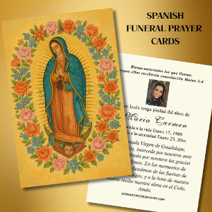 Virgin Mexico Guadalupe - Spaans Funeral Prayer Visitekaartje