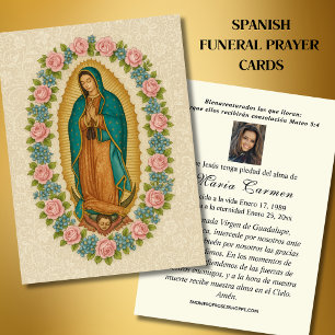 Virgin Mexico Guadalupe - Spaans Funeral Prayer Visitekaartje