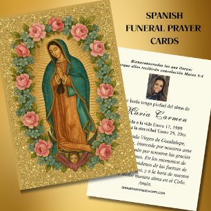 Virgin Mexico Guadalupe - Spaans Funeral Prayer Visitekaartje