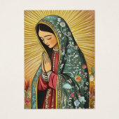Virgin Mexico Guadalupe Spanish Funeral Prayer Visitekaartje (Voorkant)