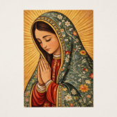 Virgin Mexico Guadalupe Spanish Funeral Prayer Visitekaartje (Voorkant)