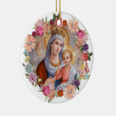 Virgin Moeder Mary Crown Baby Jesus Angels Flowers Keramisch Ornament (Rechts)