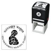 Virgin Mother Mary Baby Jesus Name Return Address Zelfinktende Stempel (In situ)