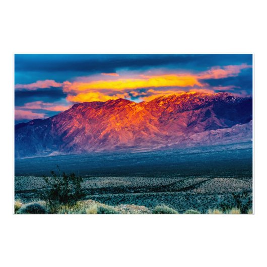 Virgin Mountains zonsondergang Foto Afdruk (Voorkant)