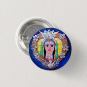 Virgin of Guadalupe Heart-knop Ronde Button 3,2 Cm (Voorkant /achterkant)