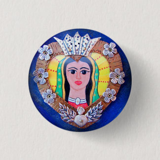Virgin of Guadalupe Heart-knop Ronde Button 3,2 Cm