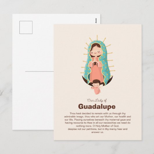 Virgin of Guadalupe Holded by an angel Feestdagenkaart (Voorkant / Achterkant)
