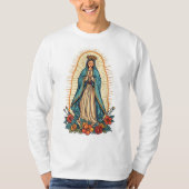 Virgin of Guadalupe Men's Long Sleeve Tee Shirt (Voorkant)