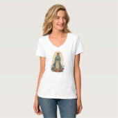 Virgin of Guadalupe Women's V-Neck Tee Shirt (Voorkant volledig)