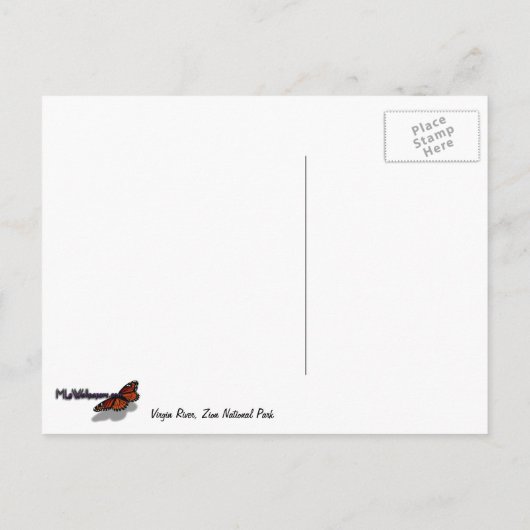 Virgin River in de lente in het Nationaal Park Zio Briefkaart (Achterkant)