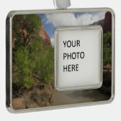 Virgin River in de lente in het Nationaal Park Zio Verzilverd Omlijst Ornament (Rechts)