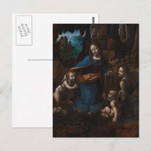 Virgin van de Rocks door Leonardo da Vinci Briefkaart (Voorkant / Achterkant)
