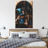 Virgin van de Rocks door Leonardo da Vinci Canvas Afdruk (Insitu (Slaapkamer))