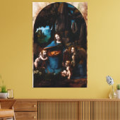 Virgin van de Rocks door Leonardo da Vinci Canvas Afdruk (Insitu (Woonkamer))