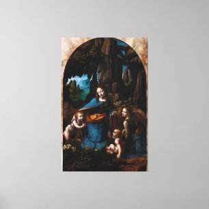 Virgin van de Rocks door Leonardo da Vinci Canvas Afdruk