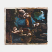 Virgin van de Rocks door Leonardo da Vinci Fleece Deken (Voorkant (Horizontaal))