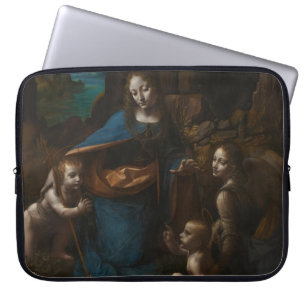 Virgin van de Rocks door Leonardo da Vinci Laptop Sleeve
