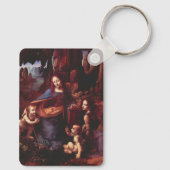 Virgin van de Rocks door Leonardo da Vinci Sleutelhanger (Achterkant)