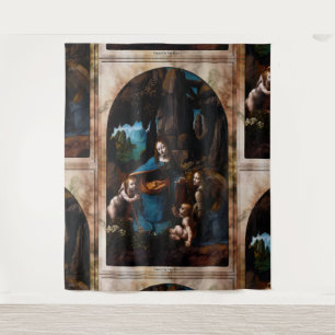 Virgin van de Rocks door Leonardo da Vinci Wandkleed