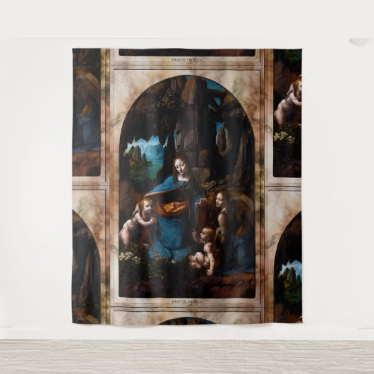 Virgin van de Rocks door Leonardo da Vinci Wandkleed (Voorkant)