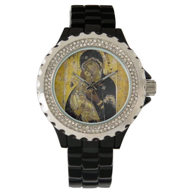 Virgin van het Oekraïense icoon Madonna Keepomwill Horloge (Voorkant)