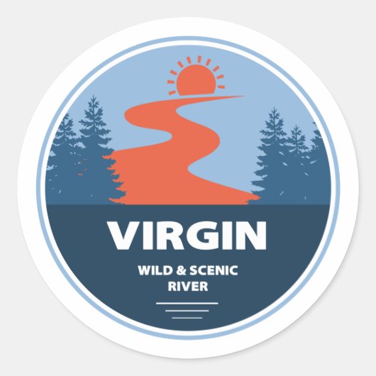 Virgin Wild en Schilderachtig rivier Utah Ronde Sticker (Voorkant)