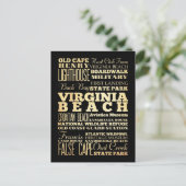 Virgina Beach City of Virgina State Typography Art Briefkaart (Staand voorkant)