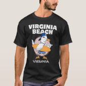 VIRGINA BEACH Surfen  Zeemeeuw Retro T-shirt (Voorkant)