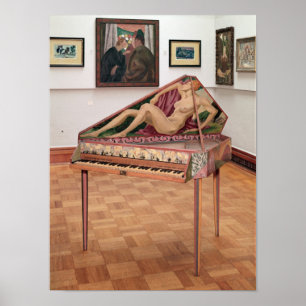 Virginals, geschilderd door Roger Fry Poster