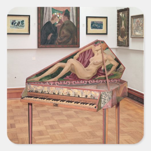 Virginals, geschilderd door Roger Fry Vierkante Sticker (Voorkant)