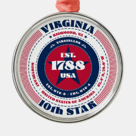 Virginia 10e staat kerstversiering metalen ornament