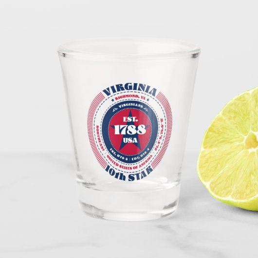 Virginia 10th Star Patriotic Shot glas (Voorkant)