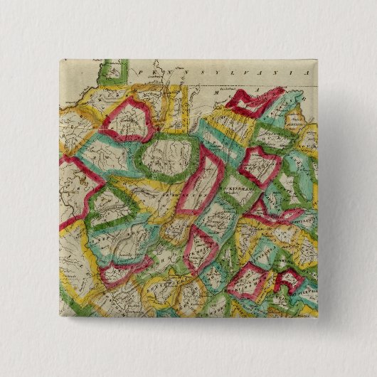 Virginia 3 vierkante button 5,1 cm (Voorkant)