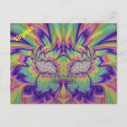 VIRGINIA ~ 3D Fractal Design Pattern ~ Multicolor Briefkaart (Voorkant)