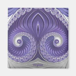 VIRGINIA ~ Abstract patroon ~ Paarse Grijs Wit ~ Magneet