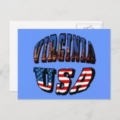 Virginia Afbeelding and USA Text Briefkaart (Voorkant / Achterkant)