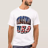 Virginia Afbeelding and USA Text T-shirt (Voorkant)