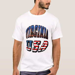 Virginia Afbeelding and USA Text T-shirt