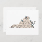 Virginia Afbeelding Map Antiek State Chart Briefkaart (Voorkant / Achterkant)