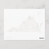 Virginia  Afbeelding Map Antiek State Chart Briefkaart (Achterkant)