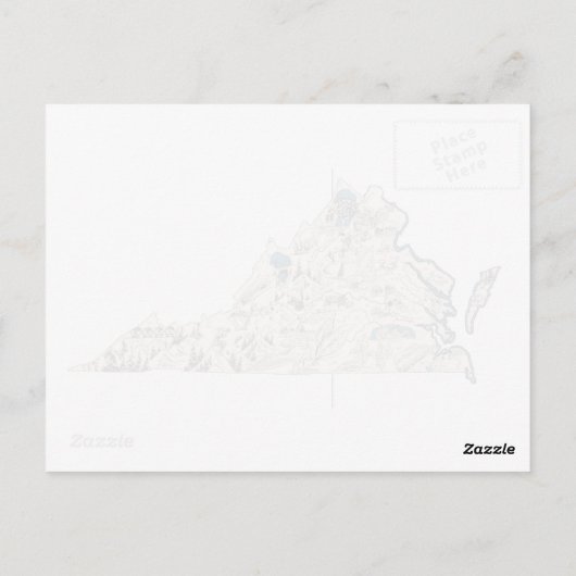 Virginia Afbeelding Map Antiek State Chart Briefkaart (Achterkant)